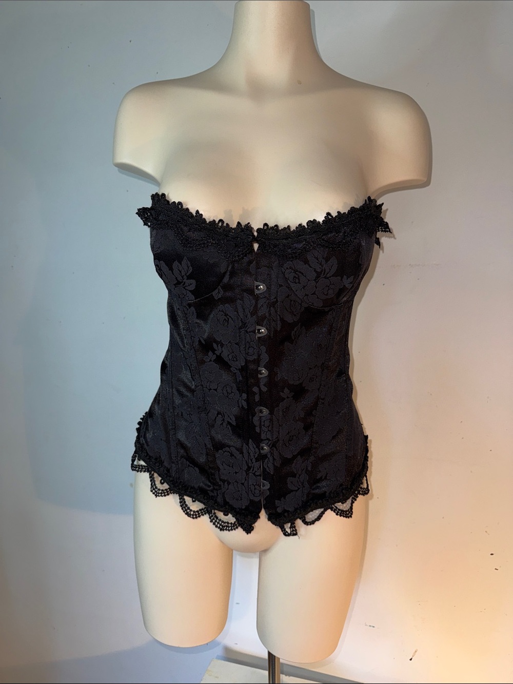 Black Lace Floral Corset Top - Women Intimates & Sleepwear
